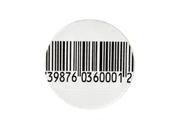 30mm round barcode RF 8.2MHz EAS security label - alternate view