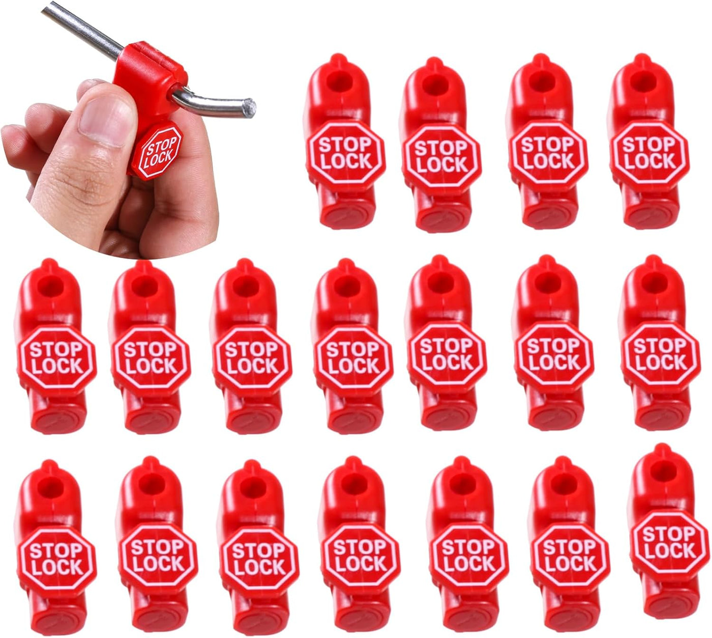 Peg Hook Stoplocks with Logo - Pack of 100