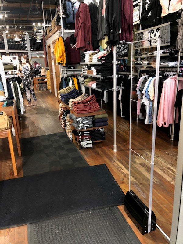 Flashgate Clarity shown in a clothing store
