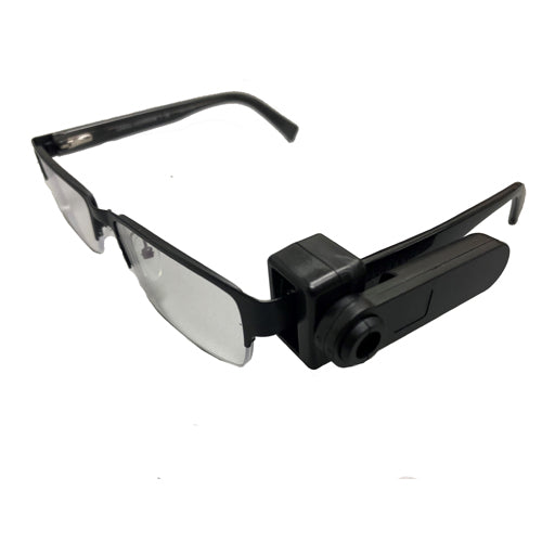 Security tag shown attached to eyeglasses to prevent shoplifting for AM 58KHz Electronic Article Surveillance (EAS) anti-theft systems at retail